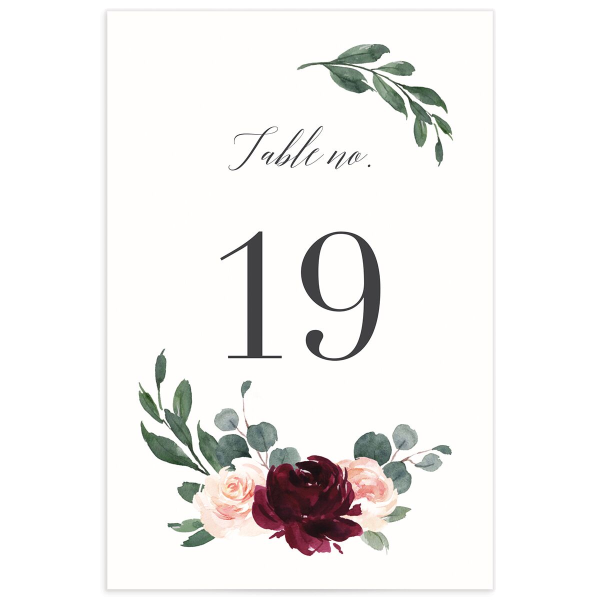 Floral Hoop Table Numbers