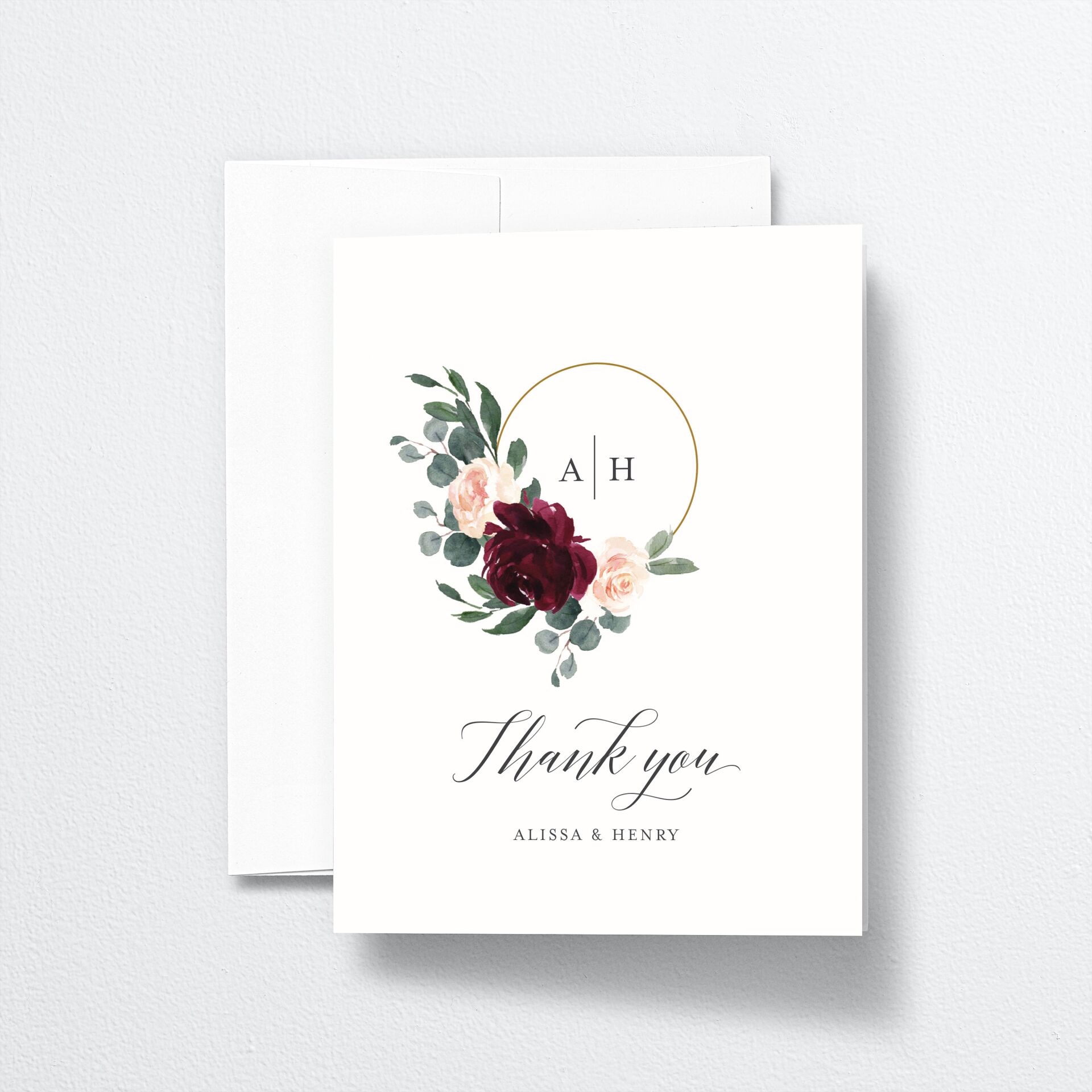 Floral Hoop Thank You Cards — view 1