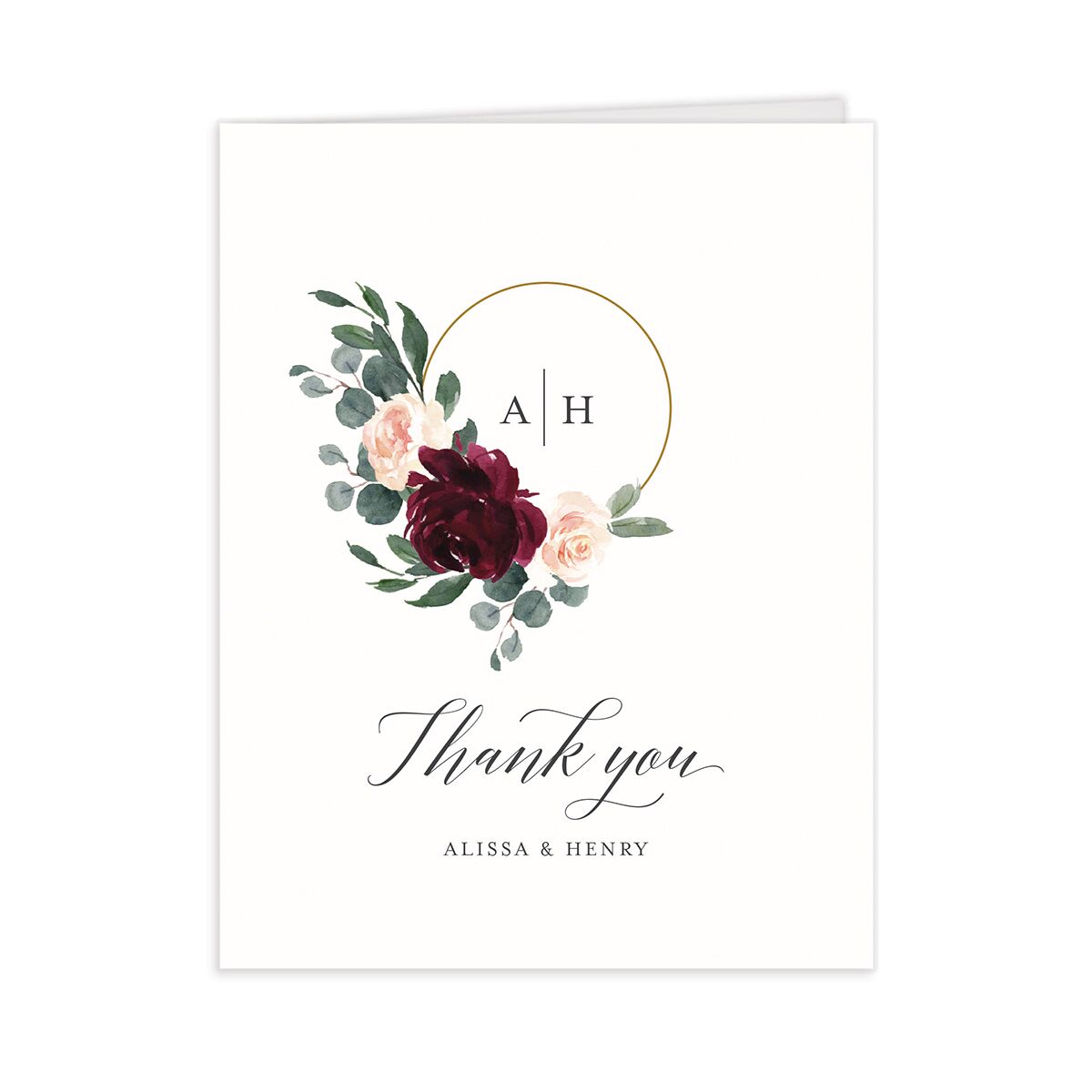 Floral Hoop Thank You Cards