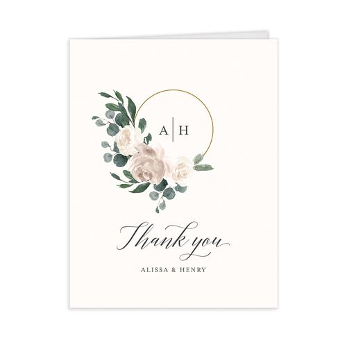 Floral Hoop Thank You Cards Blush