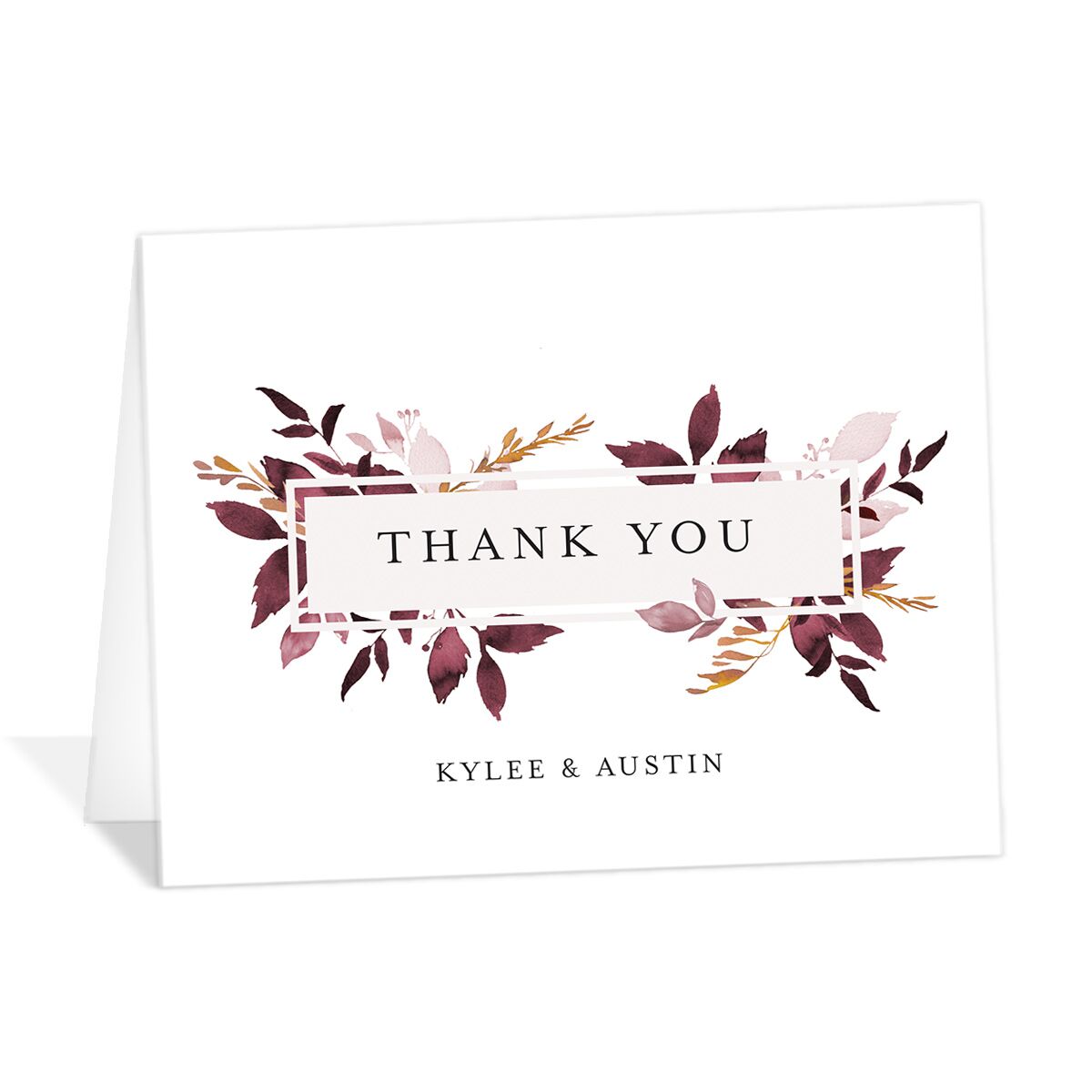 Leafy Frame Thank You Cards