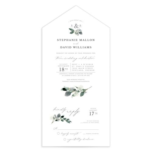 Elegant Greenery All-in-One Wedding Invitations - 