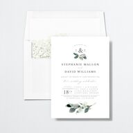 Elegant Greenery Change The Date Cards Pure White Signature