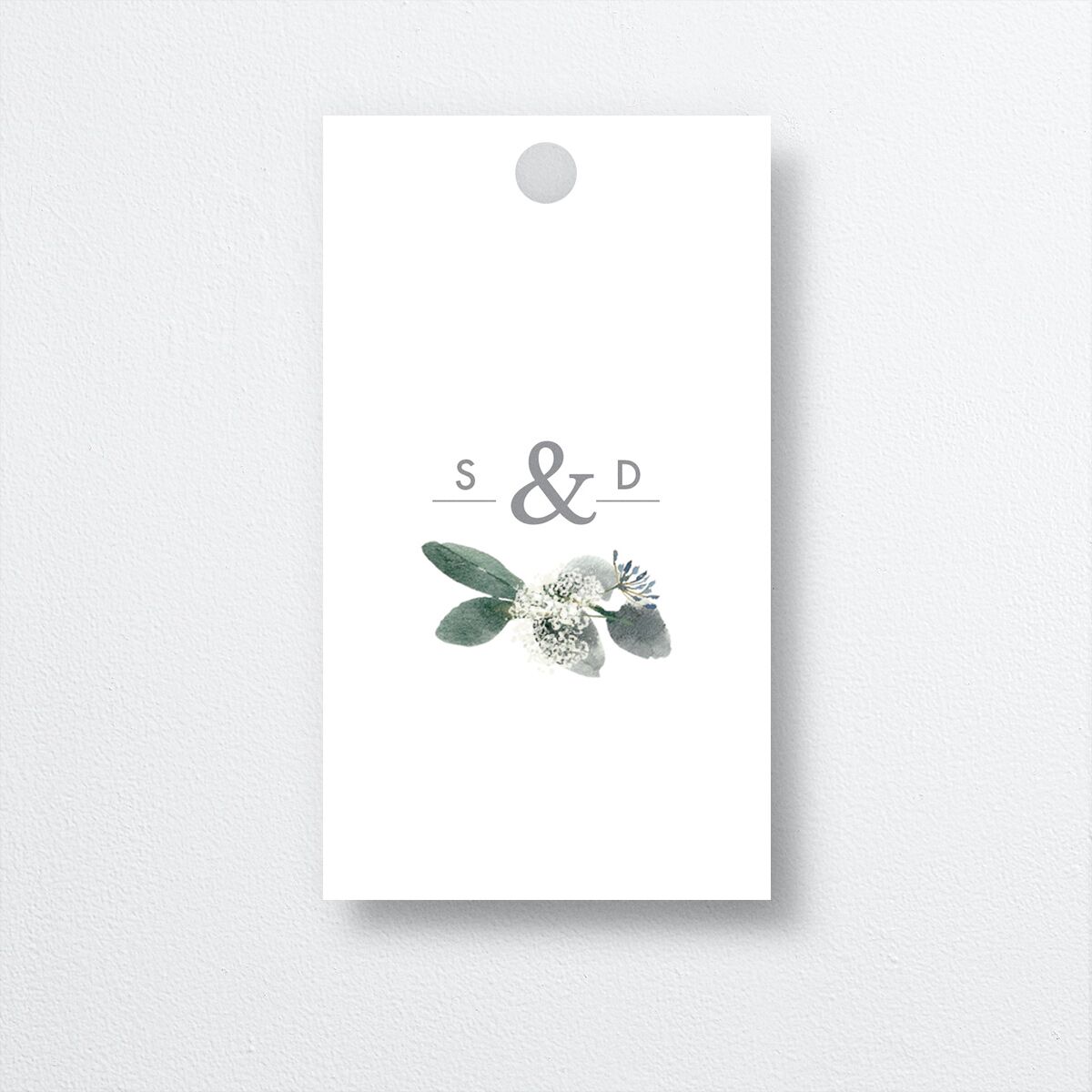 Elegant Greenery Favor Gift Tags Pure White Signature