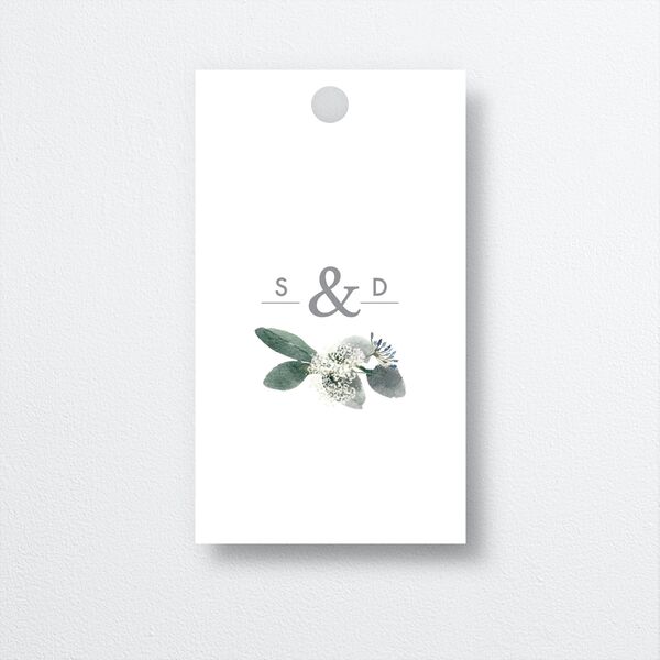 Elegant Greenery Favor Gift Tags Pure White Signature