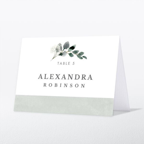 Elegant Greenery Place Cards front