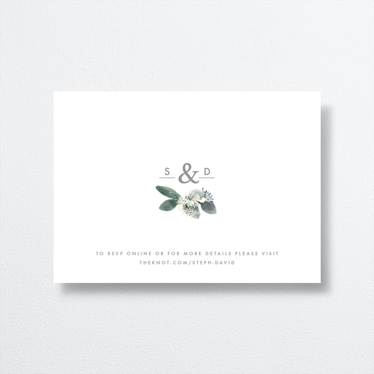 Elegant Greenery Wedding Response Cards back