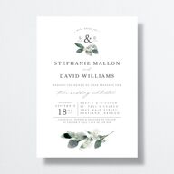 Elegant Greenery Wedding Invitations Pure White Signature No Standard