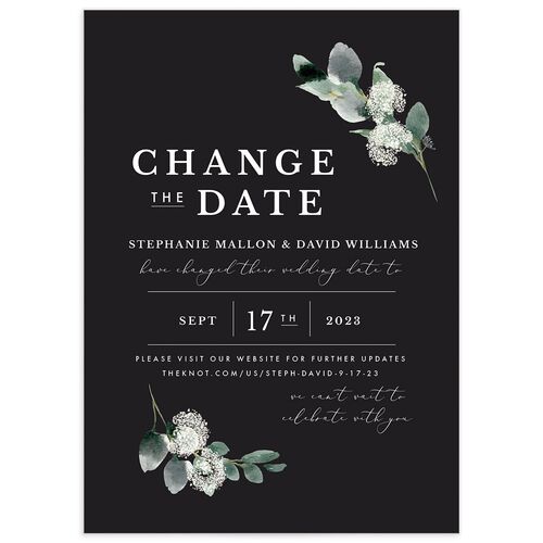 Earthy Flora Change the Date Cards Midnight Signature