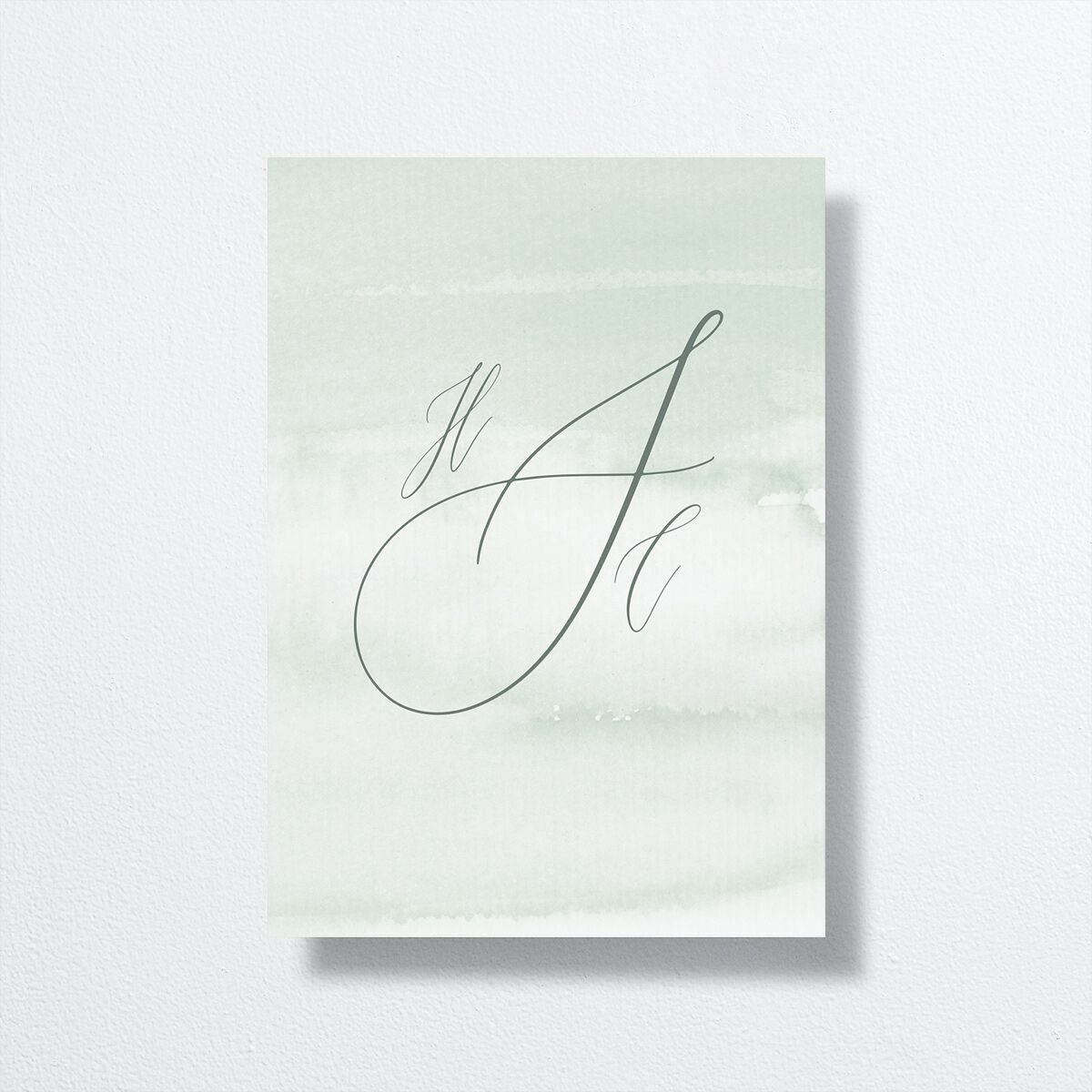 Dusted Calligraphy Change the Date Cards Sea Foam Signature