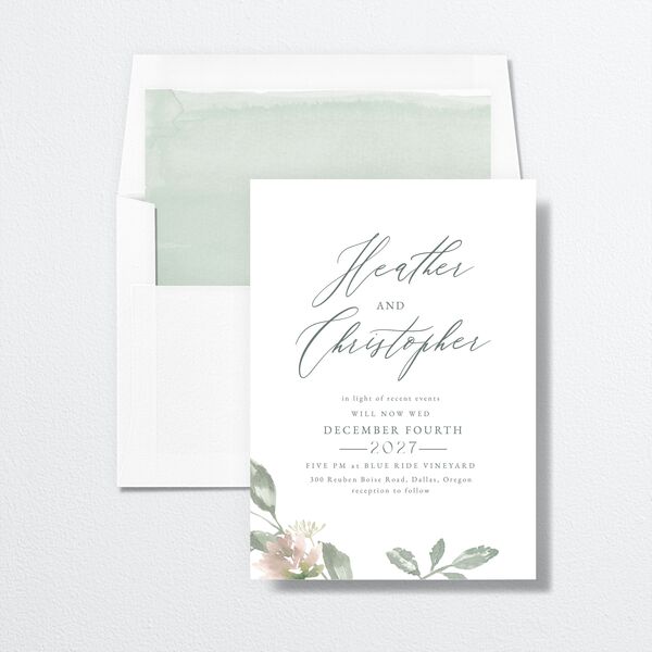Dusted Calligraphy Change the Date Cards Sea Foam Signature