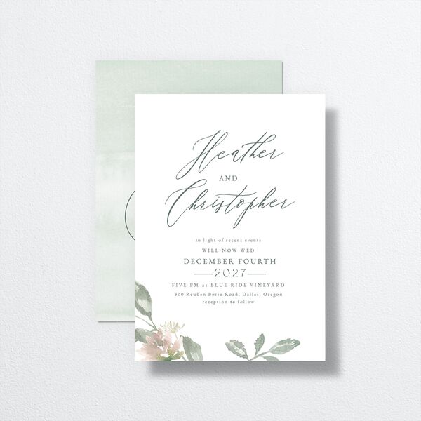 Dusted Calligraphy Change the Date Cards Sea Foam Signature