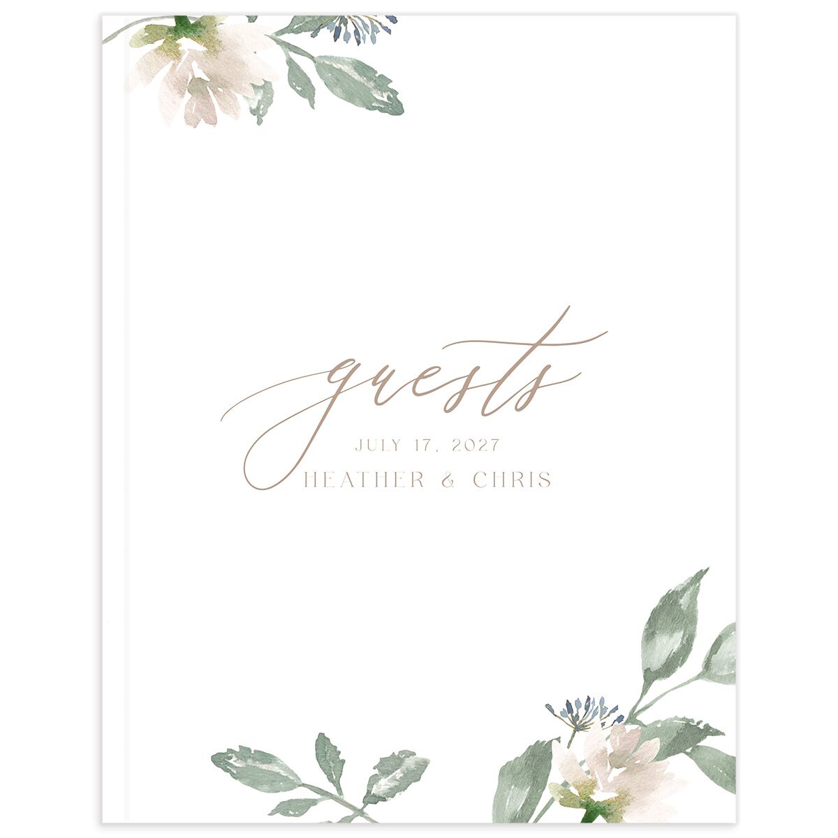 Dusted Calligraphy Wedding Guest Book