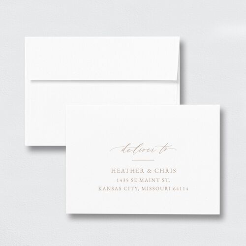 Dusted Calligraphy Wedding Response Card Standard Envelopes White Standard Pink Cotton Return Address Signature
