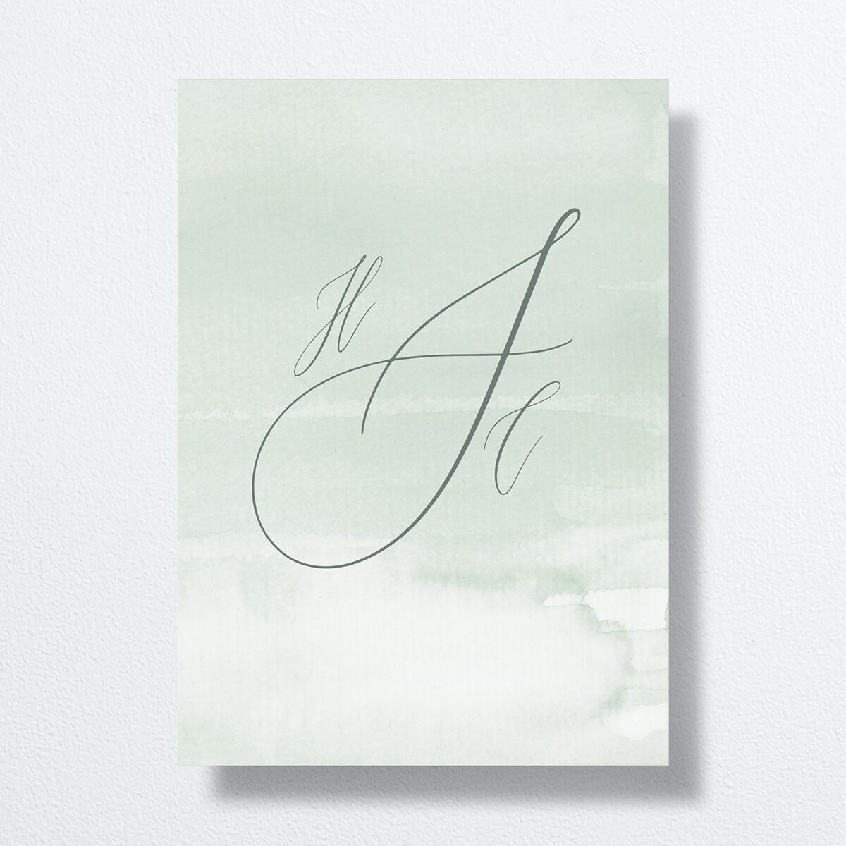 Dusted Calligraphy Save The Date Cards Sea Foam Signature smooth No