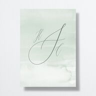 Dusted Calligraphy Save The Date Cards Sea Foam Signature smooth No