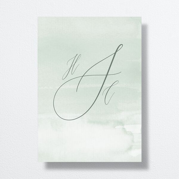Dusted Calligraphy Save The Date Cards Sea Foam Signature smooth No