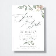 Dusted Calligraphy Save The Date Cards Sea Foam Signature smooth No