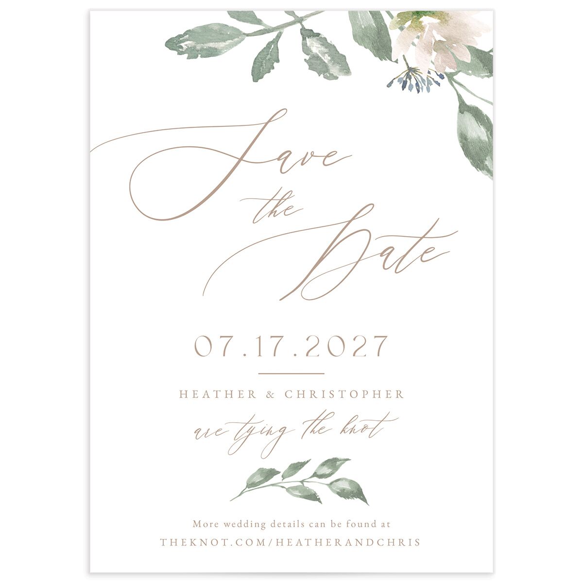Dusted Calligraphy Save The Date Cards