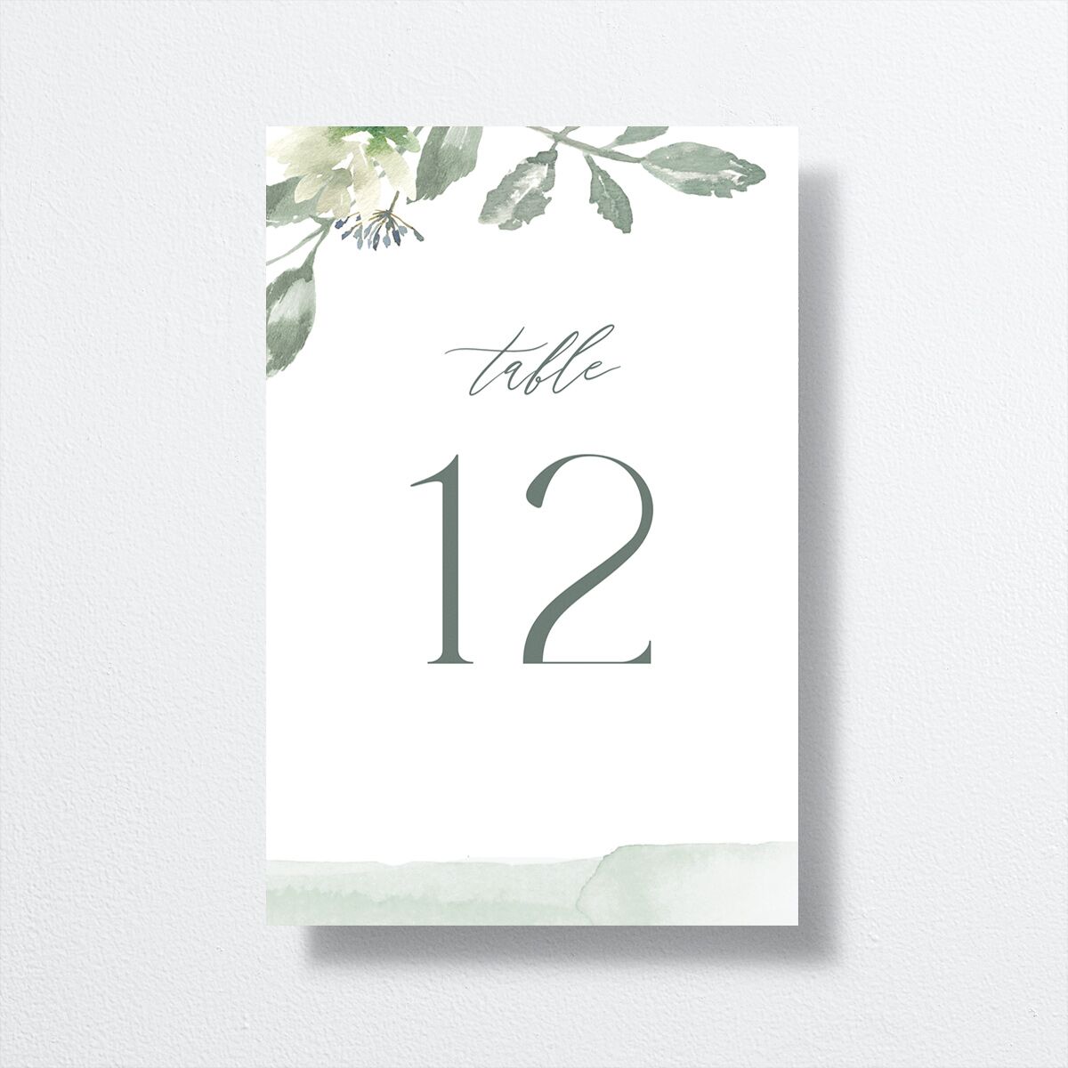 Dusted Calligraphy Table Numbers Sea Foam Signature