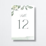 Dusted Calligraphy Table Numbers Sea Foam Signature