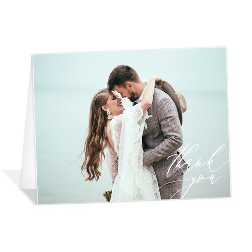 Dusted Calligraphy Thank You Cards Slate