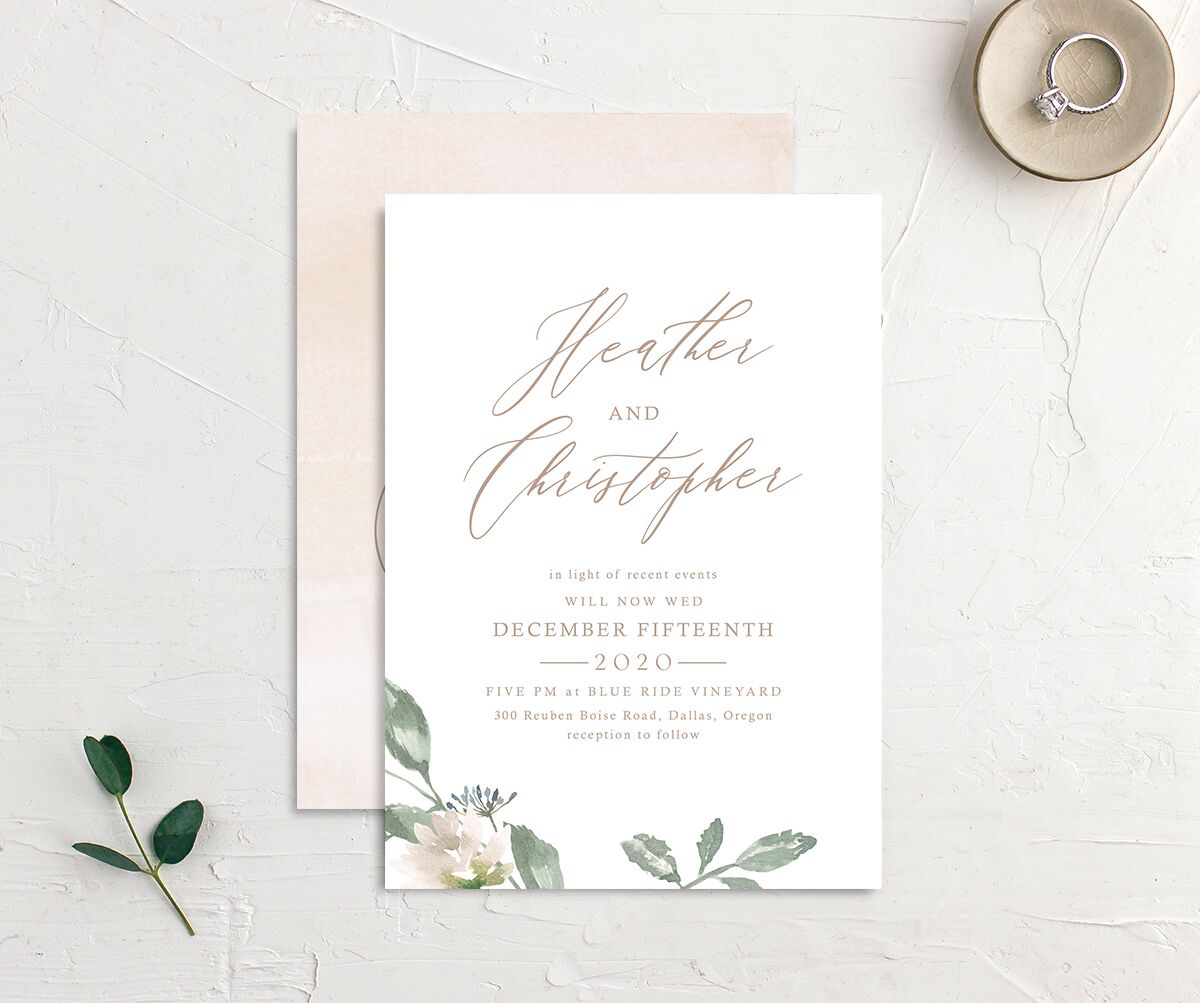 Watercolor Floral Change the Date Cards front-and-back in pink