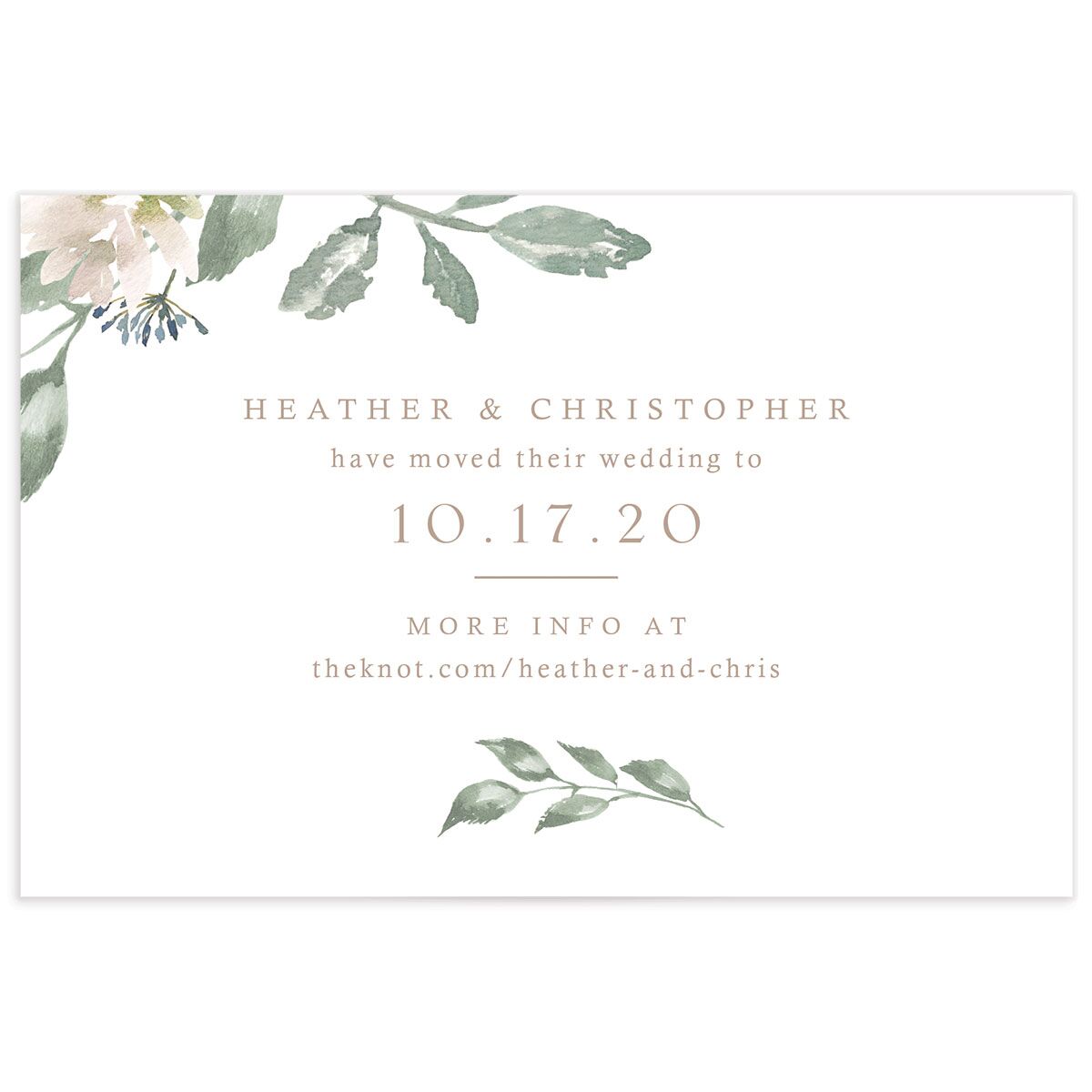 Watercolor Floral Change the Date Postcards