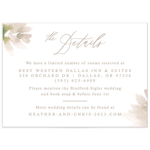 Watercolor Floral Wedding Enclosure Cards - Pink