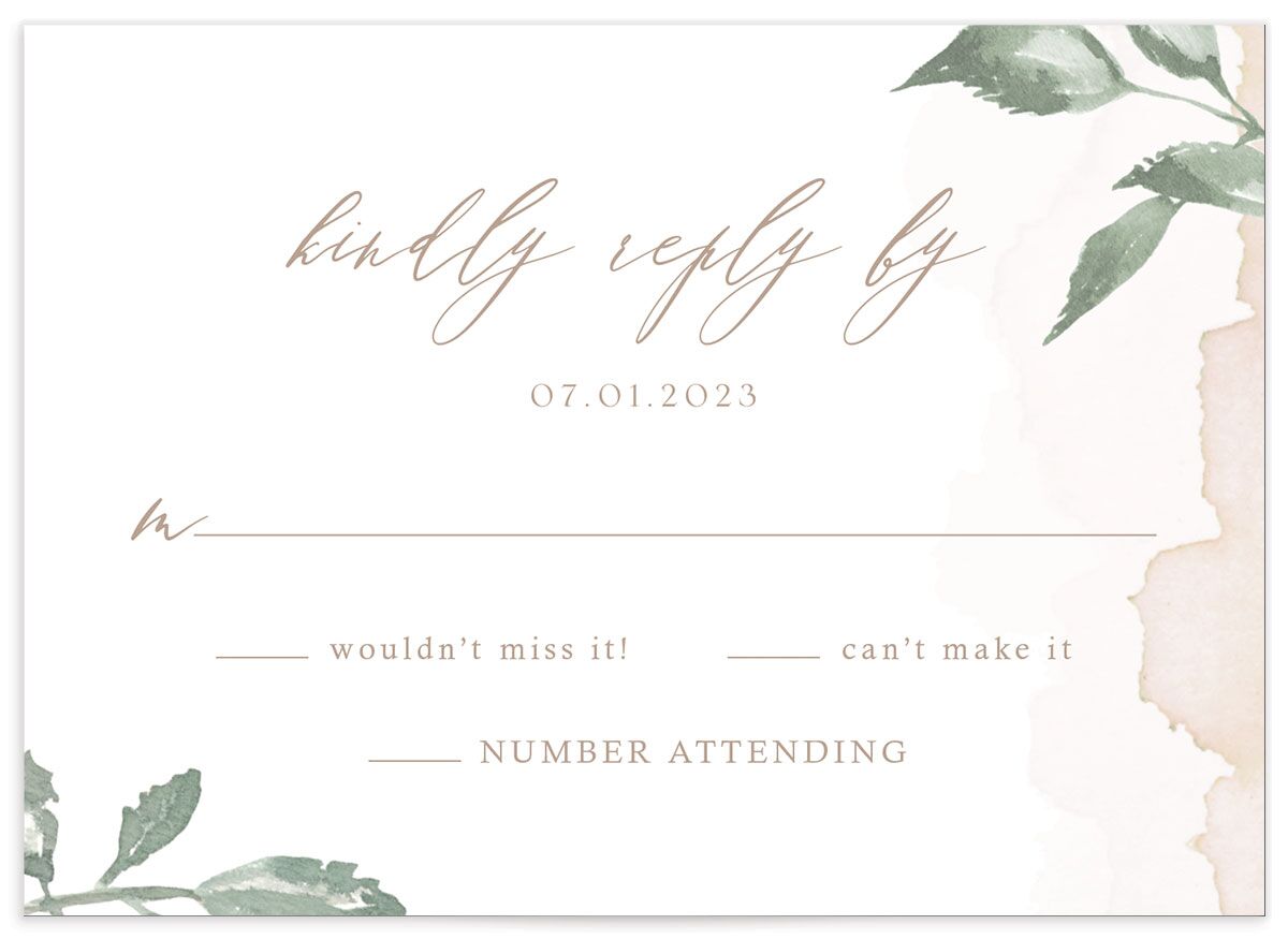 Watercolor Floral Wedding Response Cards back in pink