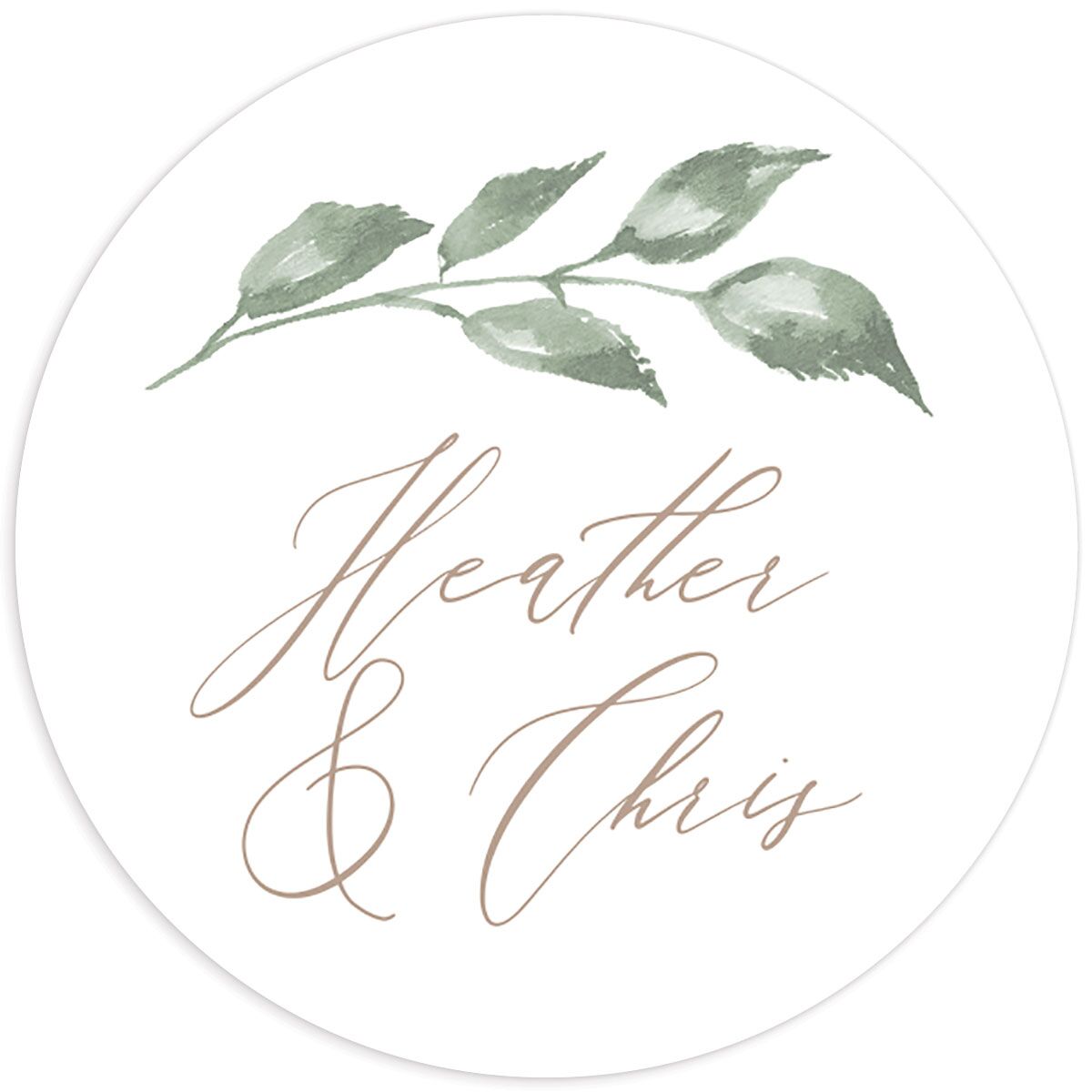 Watercolor Floral Wedding Stickers front in pink