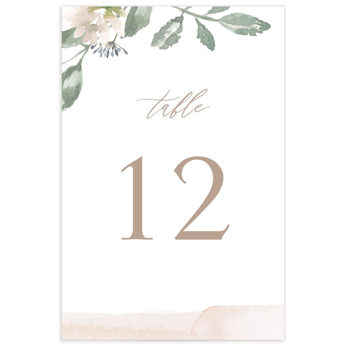 Watercolor Floral Table Numbers back in pink