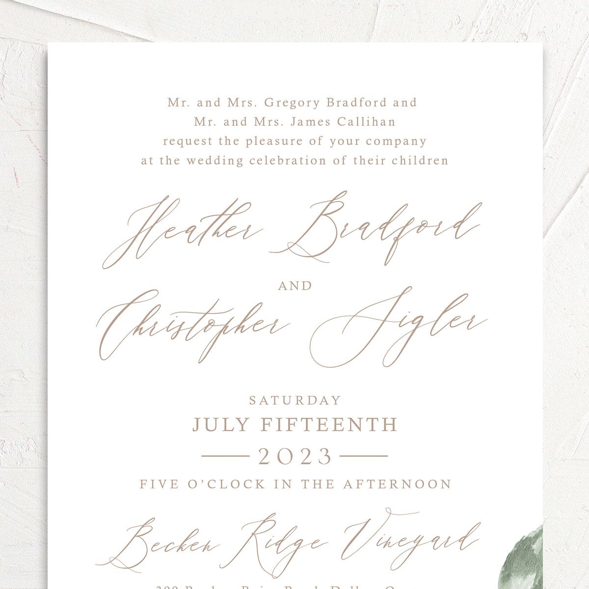 Watercolor Floral Wedding Invitations Rose Pink Signature No