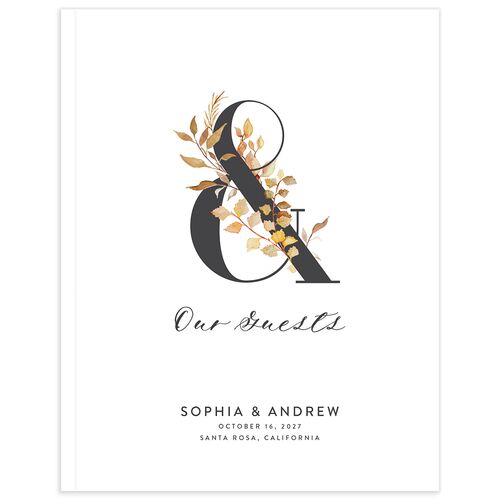 Leafy Ampersand Wedding Guest Book Dijon