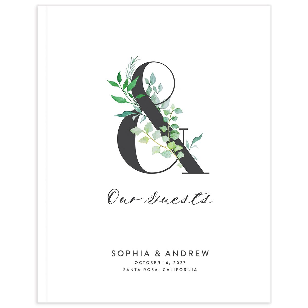 Leafy Ampersand Wedding Guest Book