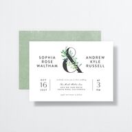 Leafy Ampersand Wedding Invitations Eucalyptus Signature No
