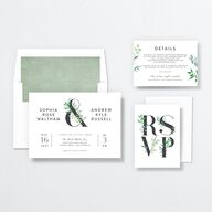 Leafy Ampersand Wedding Invitations Eucalyptus Signature No