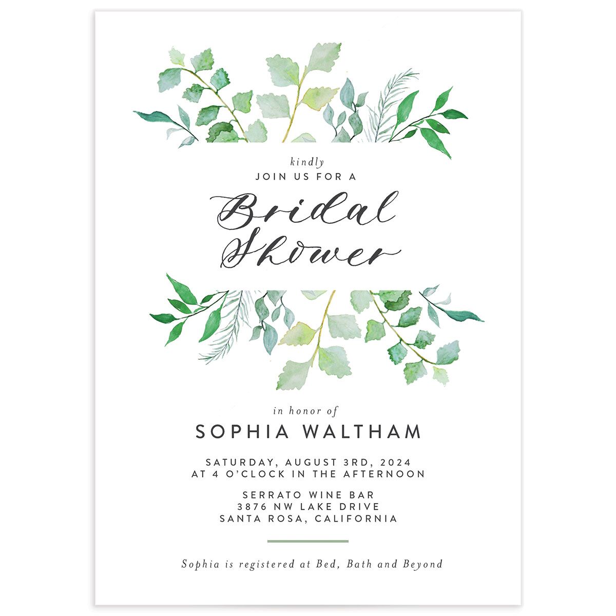 Bold Botanical Bridal Shower Invitations