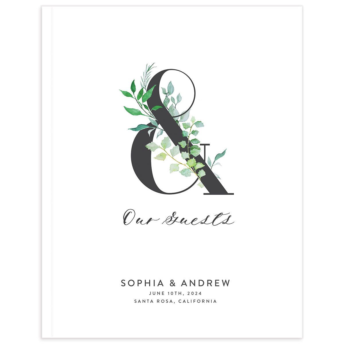 Bold Botanical Wedding Guest Book