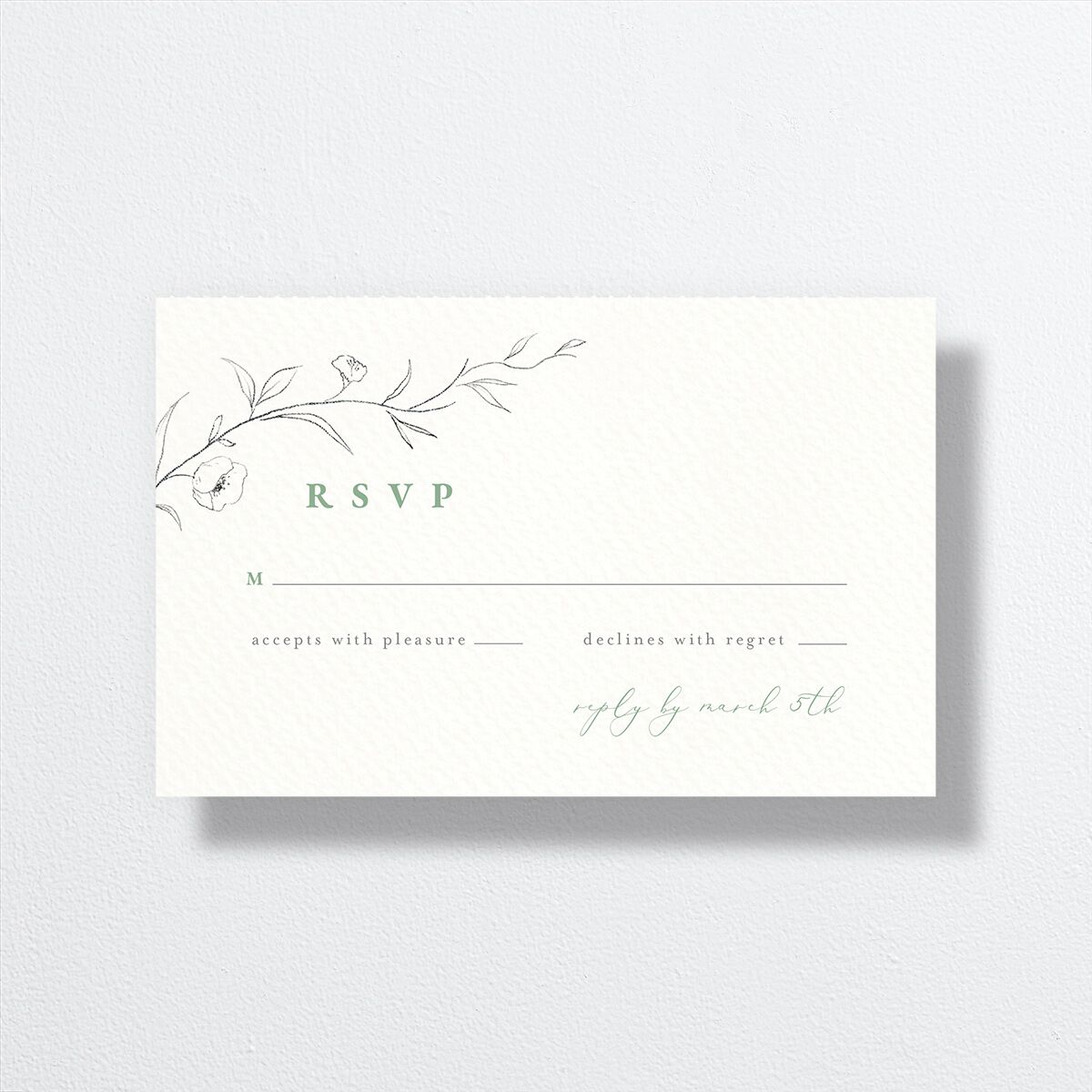 Graceful Botanical All-in-One Wedding Invitations rsvp