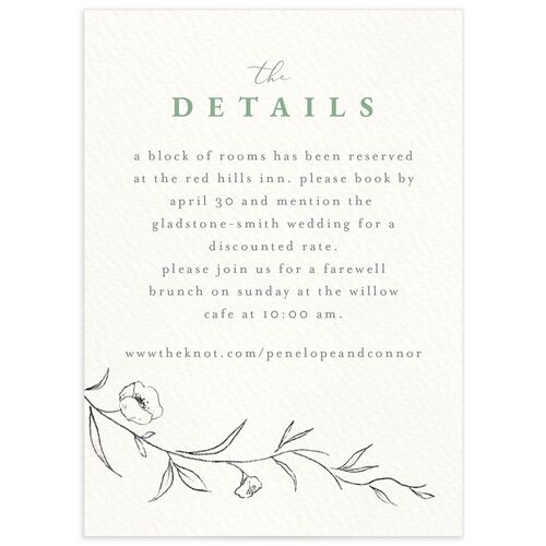 Graceful Botanical Wedding Enclosure Cards