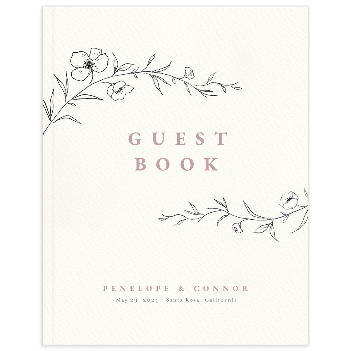 Graceful Botanical Wedding Guest Book