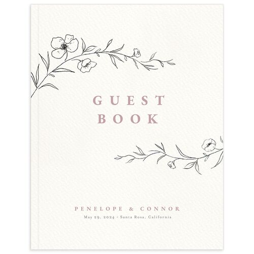 Graceful Botanical Wedding Guest Book - 