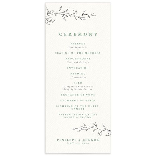 Graceful Botanical Wedding Programs