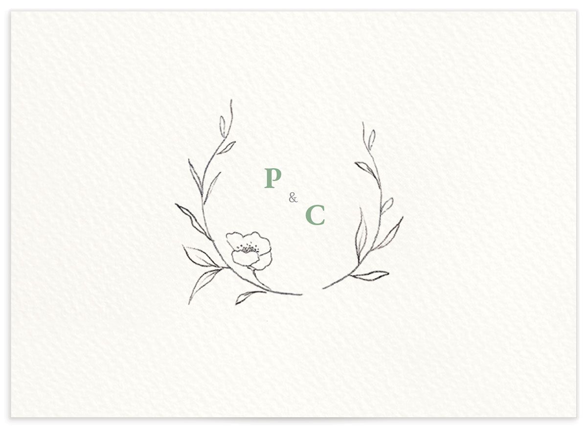 Graceful Botanical Wedding Response Cards back