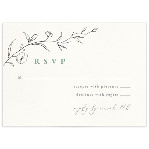 Graceful Botanical Wedding Response Cards