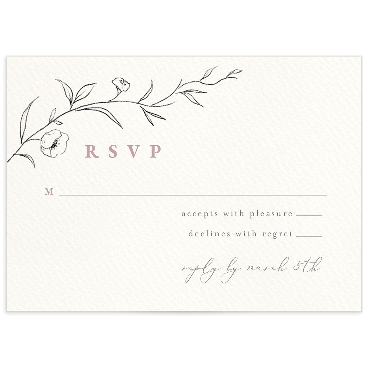 Graceful Botanical Wedding Response Cards
