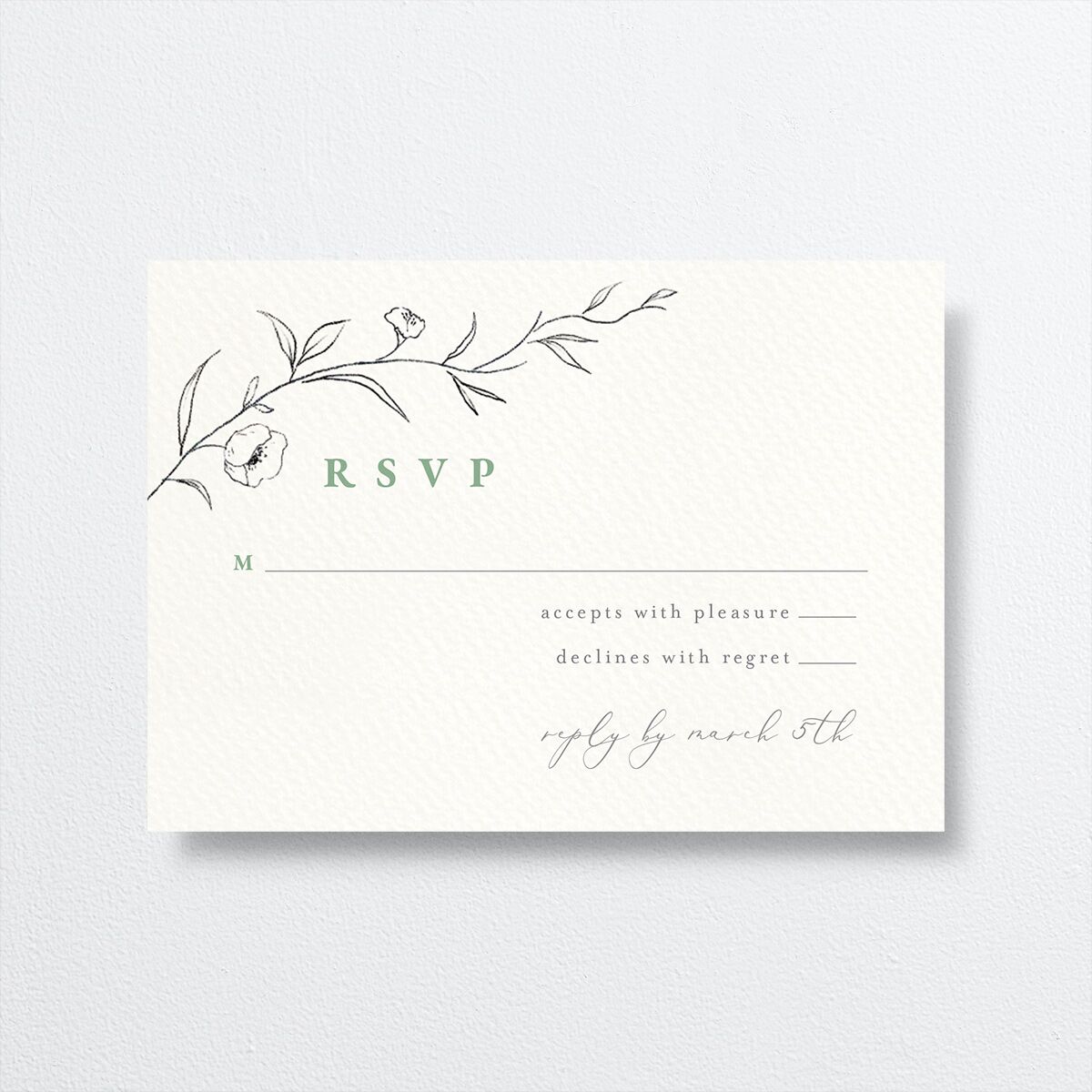Graceful Botanical Wedding Response Cards — view 1