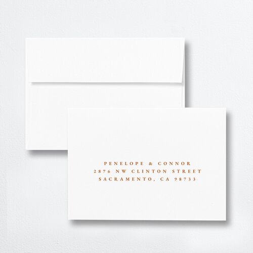 Graceful Botanical Wedding Response Card Standard Envelopes White Standard Burnt Orange Return Address Signature