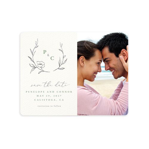 Graceful Botanical Save The Date Magnets